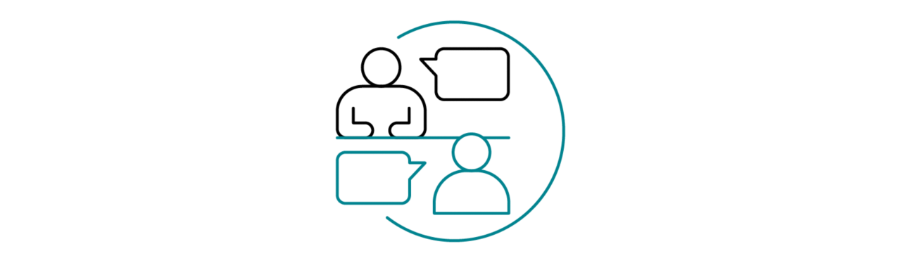 icons depicting a career conversation