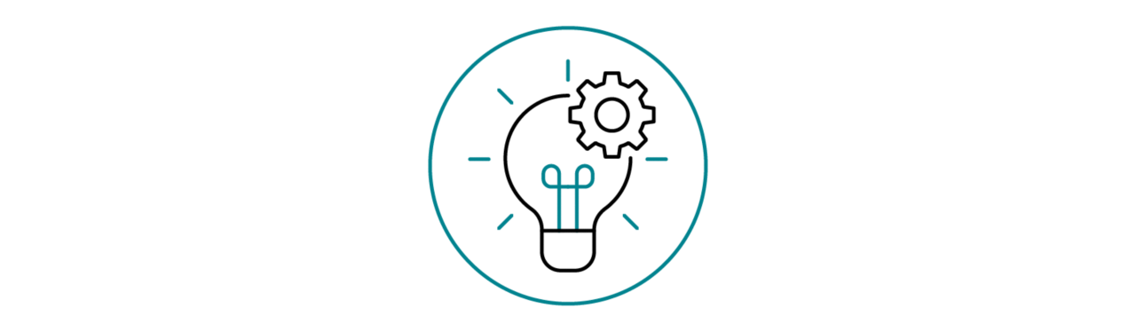 icon of lightbulb and gear