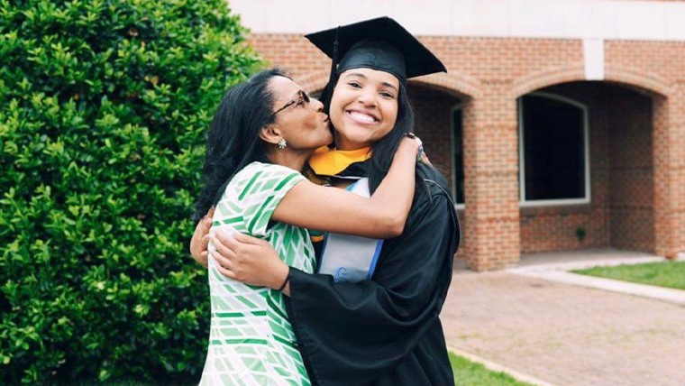 Dianna Abreu and her mother at her graduation