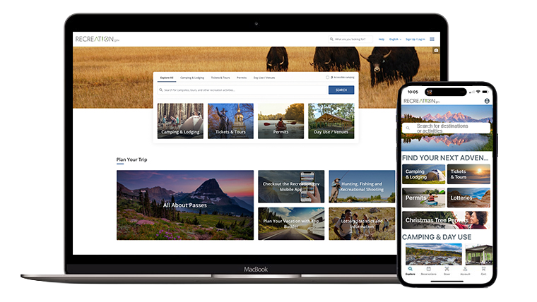 computer demonstrating rec.gov
