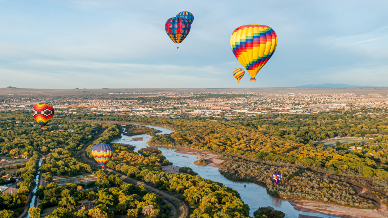 Hot Air Balloon Over New Mexico