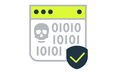 Cyber incident checkmark on a shield icon.