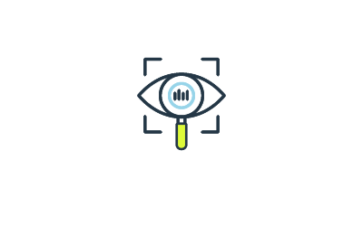 eyeball magnifying glass combo icon