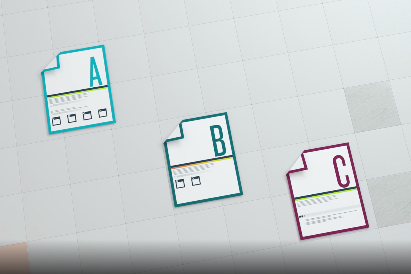 Custom dashboard reports using a letter grade system to rate compliance