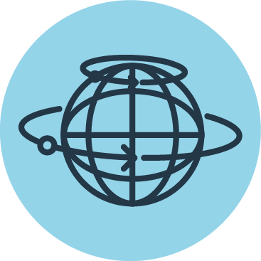 World surrounded by a circle icon.