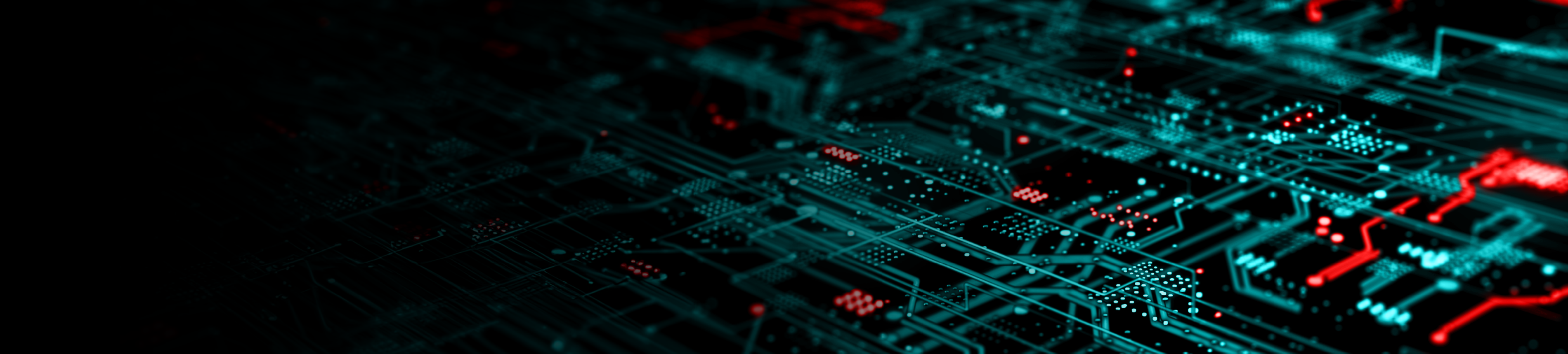 image of a teal motherboard grid with red highlights