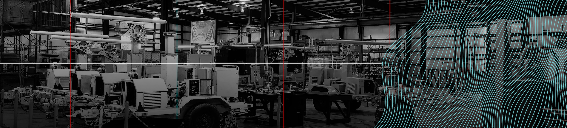 grayscale image of an engineering facility