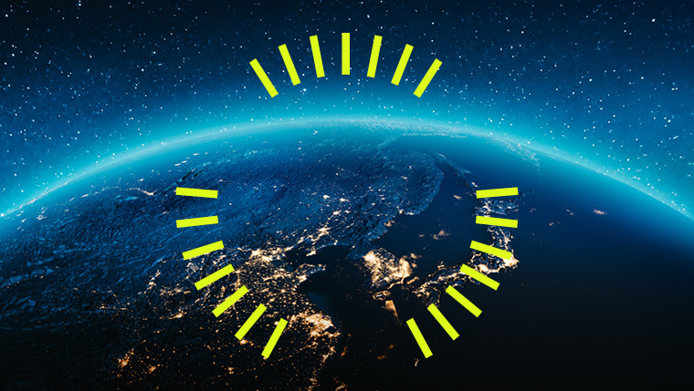 abstract network over globe