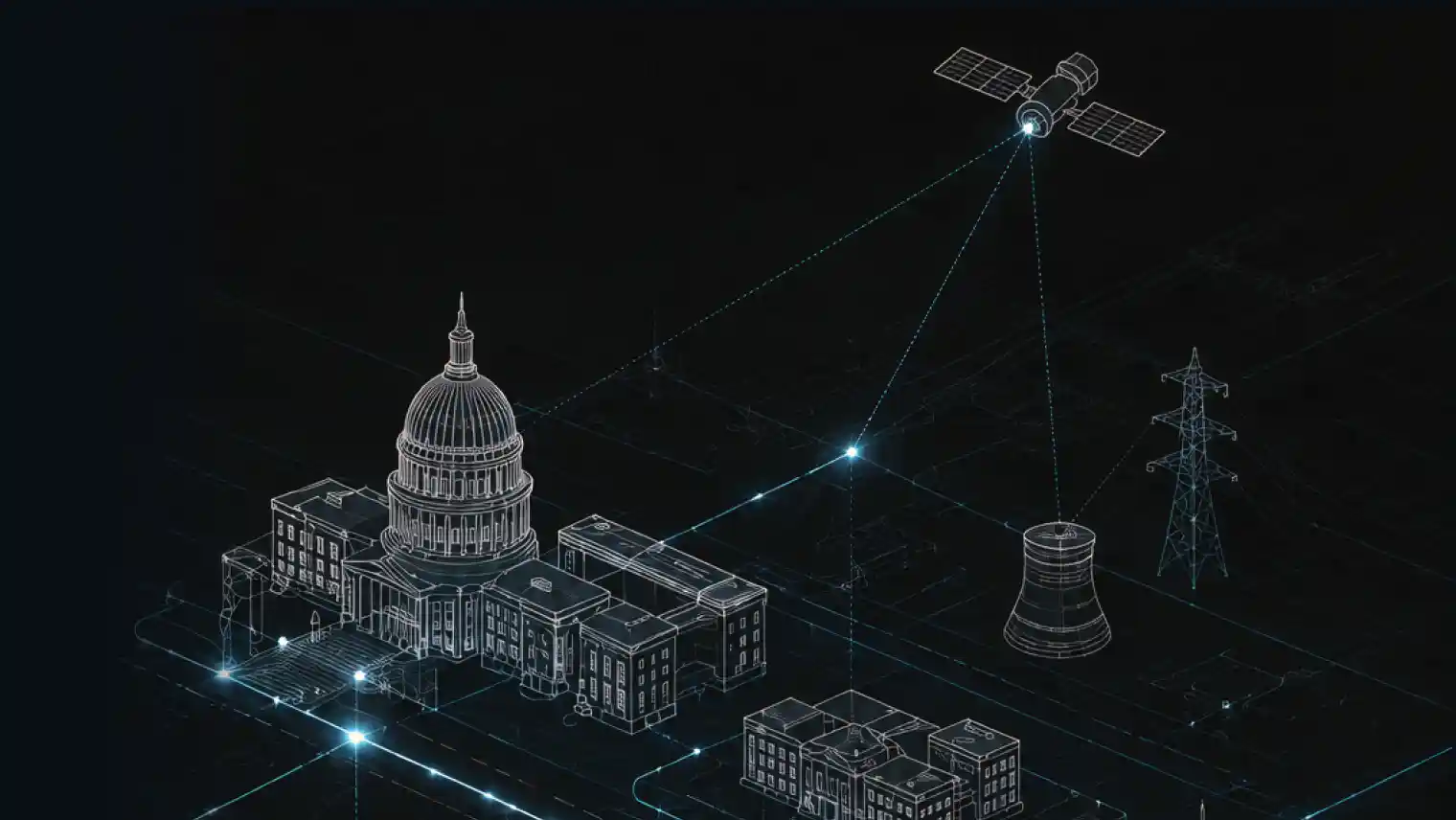 graphic of technology intersecting with Washington DC