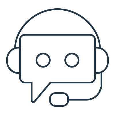 icon of a customer service bot