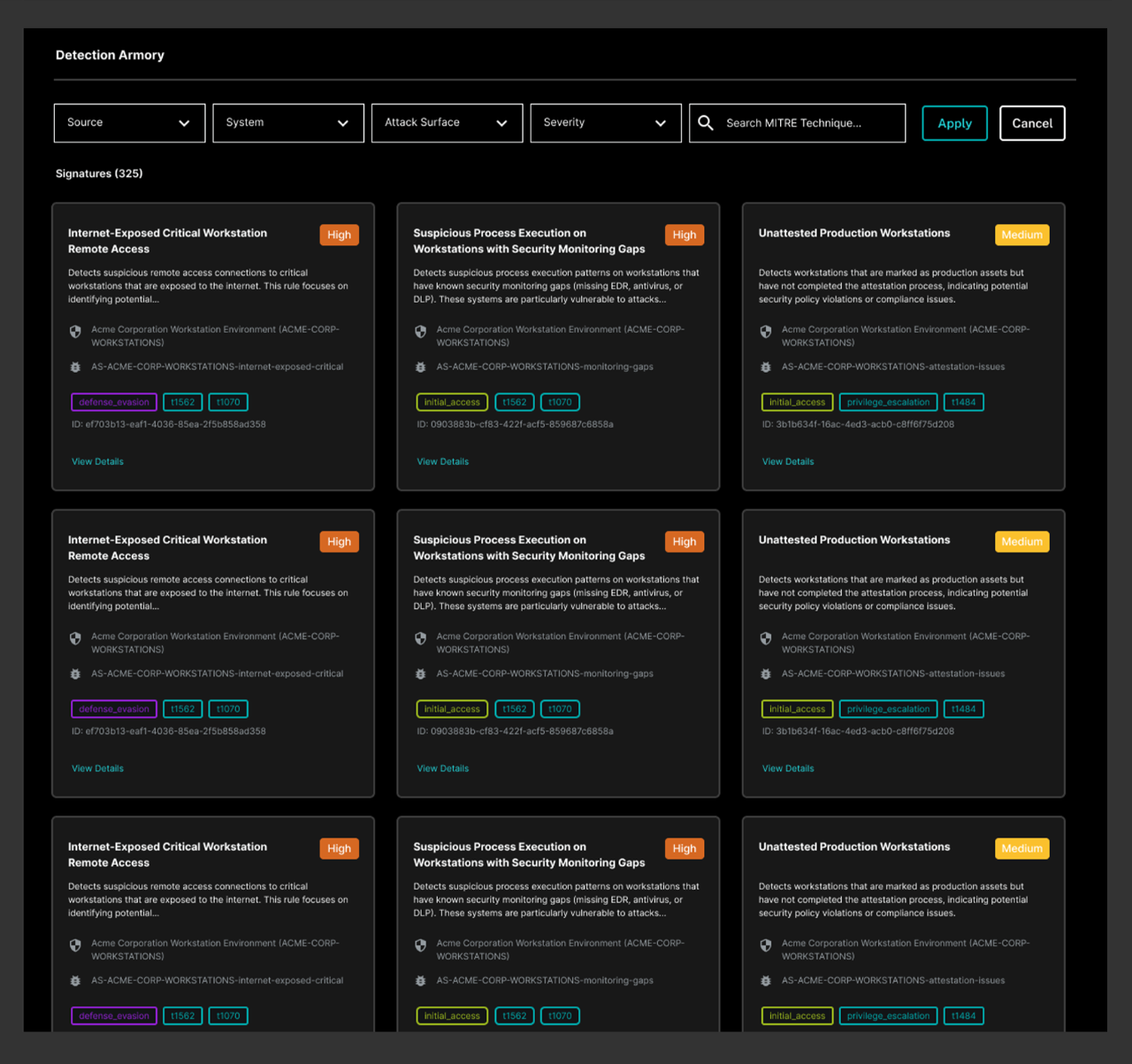 Screenshot of Vellox Ranger Detection Armory page